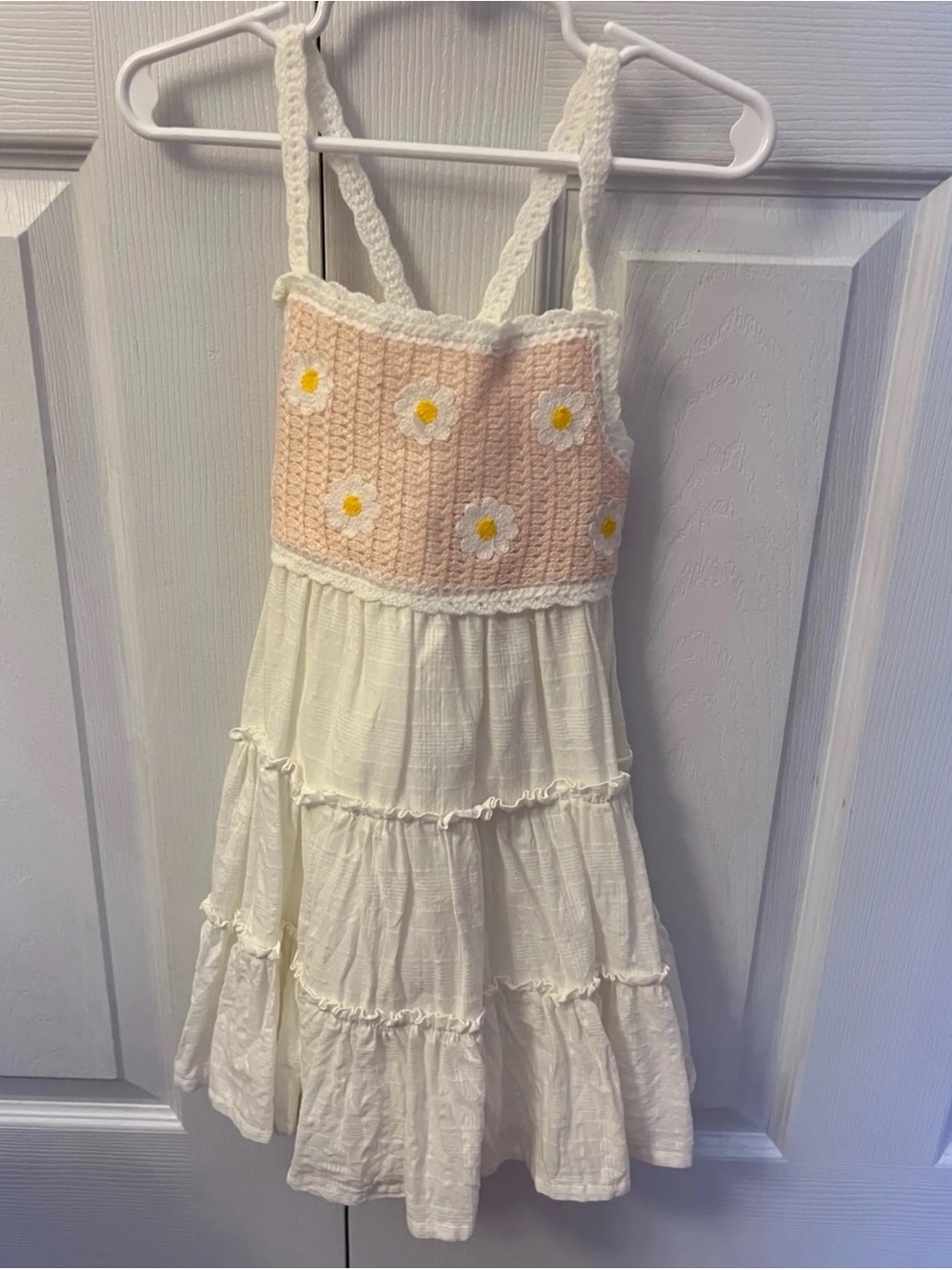 Haute Hippie Cream Dress with Pink and Yellow Daisy Bodice